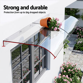 Instahut Window Door Awning 0.4mx2m Transparent - SportZone.co.nz