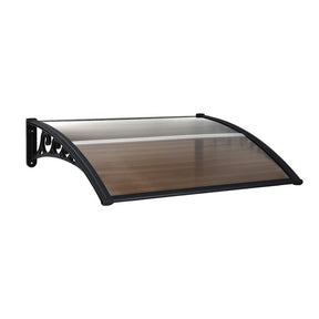 Instahut Window Door Awning 0.8mx1m Brown - SportZone.co.nz