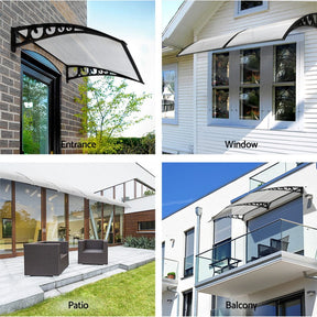 Instahut Window Door Awning 0.8mx1m Transparent - SportZone.co.nz