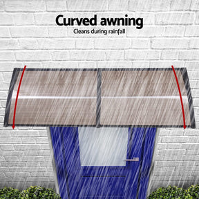 Instahut Window Door Awning 0.8mx2m Brown - SportZone.co.nz