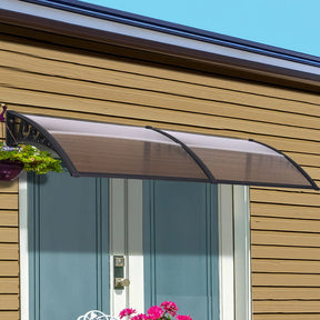Instahut Window Door Awning 0.8mx2m Brown - SportZone.co.nz