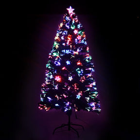 Jingle Jollys 1.2m Christmas Tree Optic Fibre LED Xmas tree Multi Colour - SportZone.co.nz