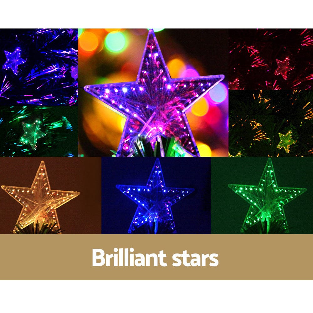 Jingle Jollys 1.2m Christmas Tree Optic Fibre LED Xmas tree Multi Colour - SportZone.co.nz