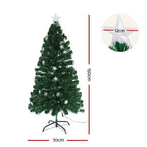 Jingle Jollys 1.5m Christmas Tree Optic Fibre LED Xmas tree Multi Colour - SportZone.co.nz