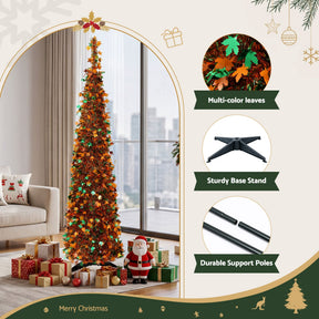 Jingle Jollys 160cm Pop Up Christmas Tree Artificial Christmas Tree Golden Maple Leaf - SportZone.co.nz