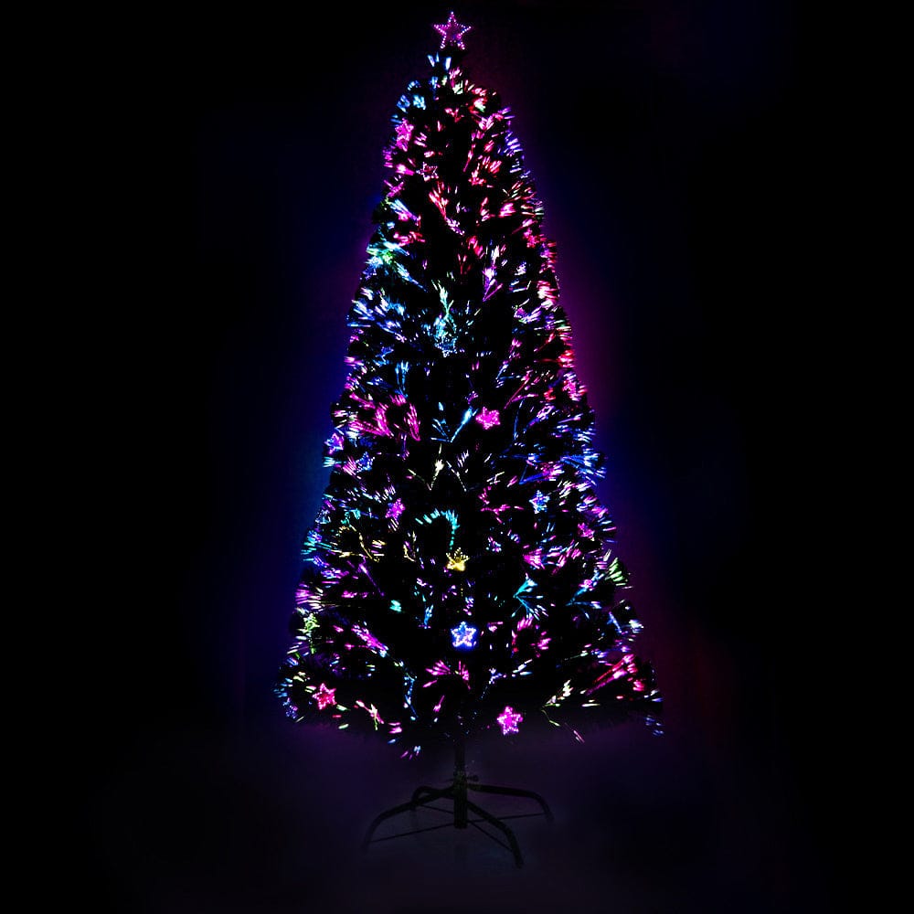 Jingle Jollys 1.8m Christmas Tree Optic Fibre LED Xmas tree Multi Colour - SportZone.co.nz