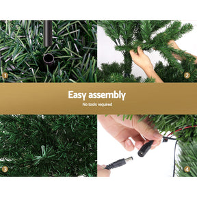 Jingle Jollys 1.8m Christmas Tree Optic Fibre LED Xmas tree Warm White - SportZone.co.nz