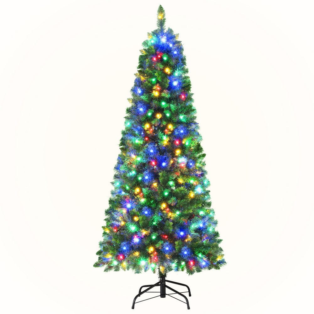 Jingle Jollys 1.8M Pre-lit Christmas Tree 8 Mode Multi Colour 200 LED Light Xmas - SportZone.co.nz