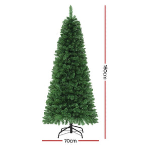 Jingle Jollys 1.8M Pre-lit Christmas Tree 8 Mode Multi Colour 200 LED Light Xmas - SportZone.co.nz