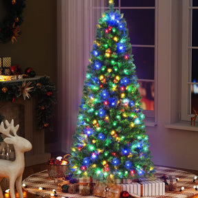 Jingle Jollys 1.8M Pre-lit Christmas Tree 8 Mode Multi Colour 200 LED Light Xmas - SportZone.co.nz