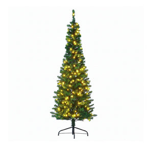 Jingle Jollys 1.8m Pre-Lit Christmas Tree Slim Pencil Xmas Tree Corner Tree - SportZone.co.nz