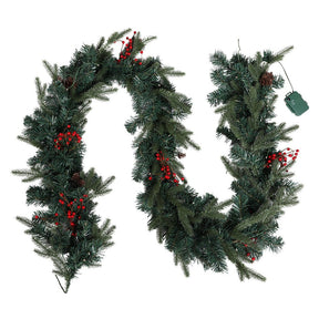 Jingle Jollys 2.4m Christmas Garland with LED Lights Decorations Xmas Party - SportZone.co.nz