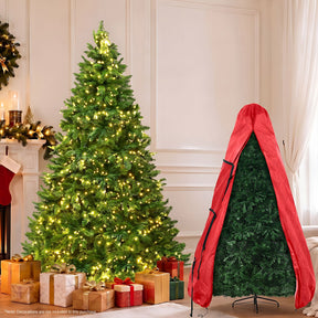 Jingle Jollys 2.4m Pre-Lit Christmas Tree 1488 LED Green with Red Storage Bag - SportZone.co.nz