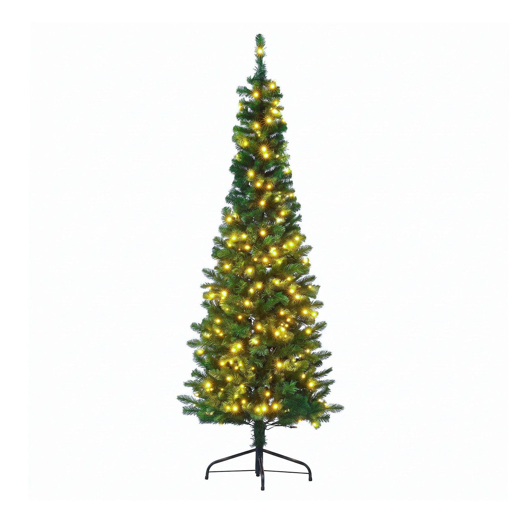 Jingle Jollys 2.4m Pre-Lit Christmas Tree Slim Pencil Xmas Tree Corner Tree - SportZone.co.nz