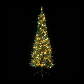 Jingle Jollys 2.4m Pre-Lit Christmas Tree Slim Pencil Xmas Tree Corner Tree - SportZone.co.nz