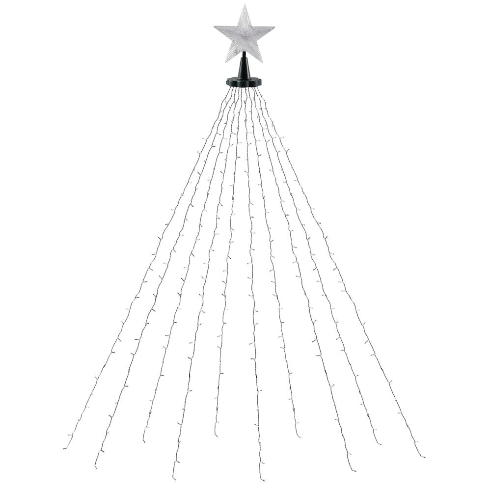 Jingle Jollys 2.5M Christmas Lights Waterfall String Light 300 LED Star Topper - SportZone.co.nz