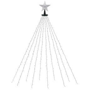 Jingle Jollys 2.5M Christmas Lights Waterfall String Light 300 LED Star Topper - SportZone.co.nz