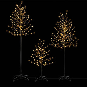 Jingle Jollys 3 Pack LED Christmas Tree Lighted Birch Tree Indoor Outdoor Xmas Decor Warm White - SportZone.co.nz