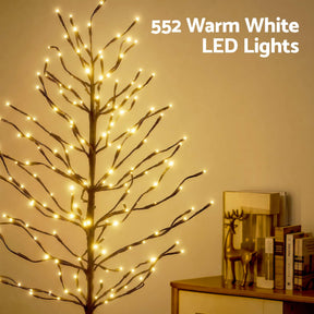 Jingle Jollys 3 Pack LED Christmas Tree Lighted Birch Tree Indoor Outdoor Xmas Decor Warm White - SportZone.co.nz