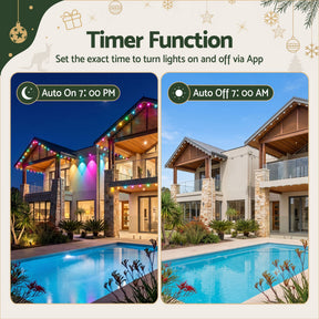 Jingle Jollys 30M Christmas Permanent Outdoor Lights Smart Eaves String App Control Decoration 72LED - SportZone.co.nz