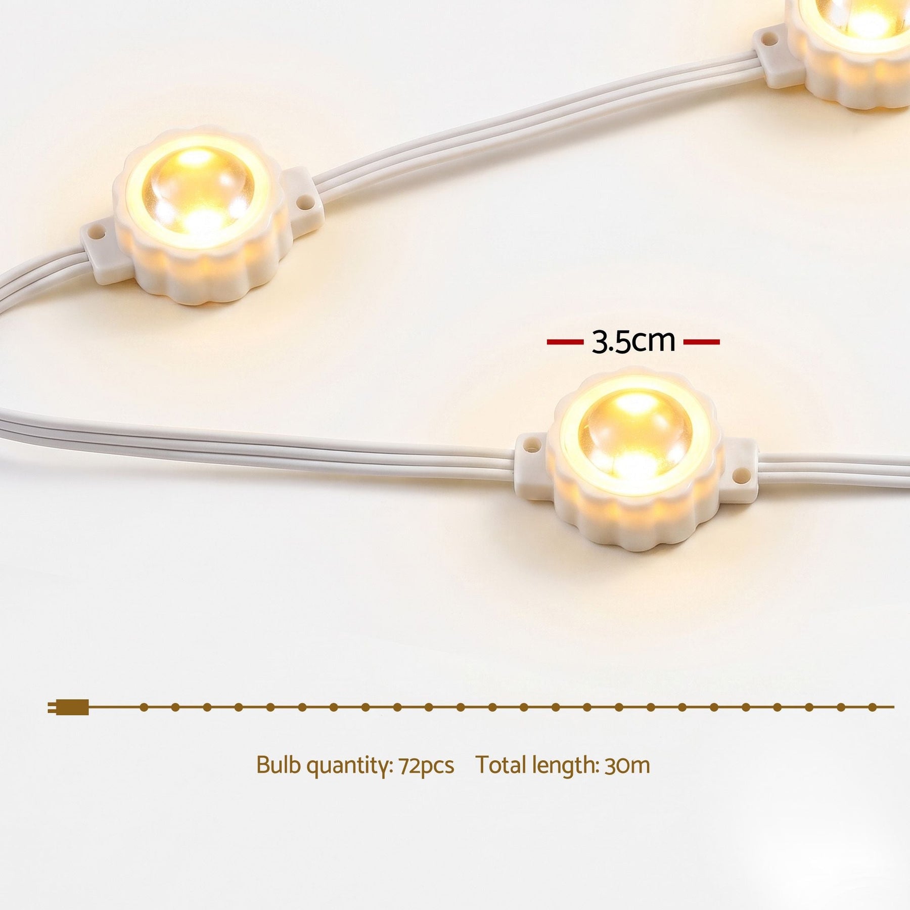 Jingle Jollys 30M Christmas Permanent Outdoor Lights Smart Eaves String App Control Decoration 72LED - SportZone.co.nz