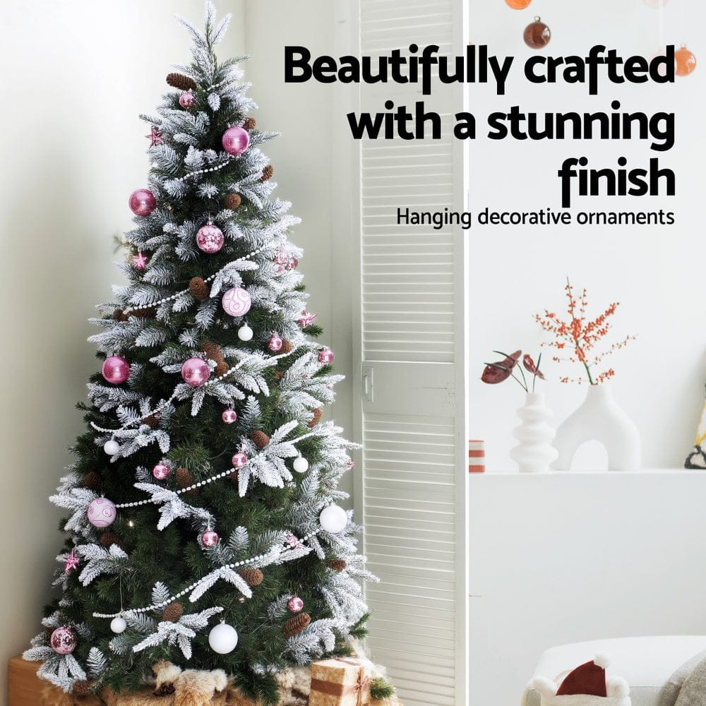 Jingle Jollys 33pcs Christmas Tree Decorations Set Baubles Ornaments Party Pink - SportZone.co.nz