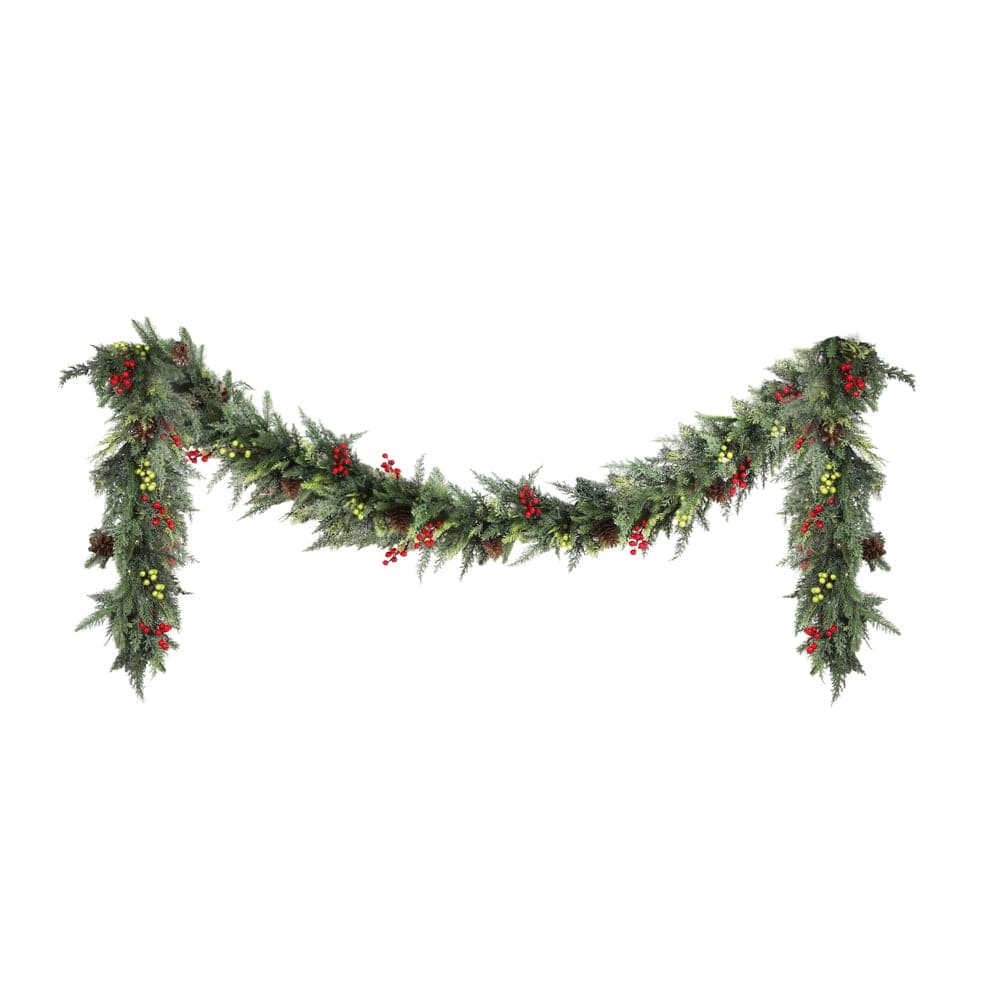 Jingle Jollys 3M Christmas Garland Pre-lit LED with Pine Cones Xmas Decor Green - SportZone.co.nz