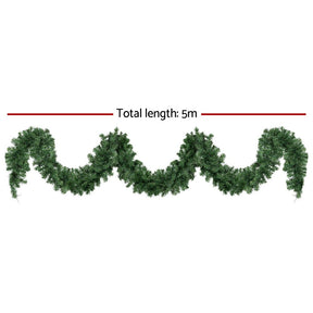 Jingle Jollys 5M Christmas Garland LED Lights Party Xmas Decorations 380 TIPS - SportZone.co.nz