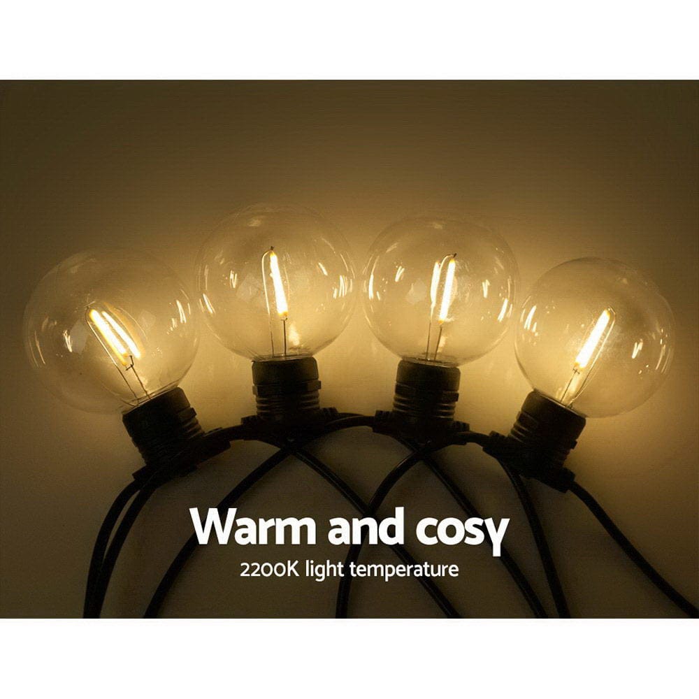 Jingle Jollys 68m LED Festoon Lights Sting Lighting Kits Wedding Outdoor Party - SportZone.co.nz