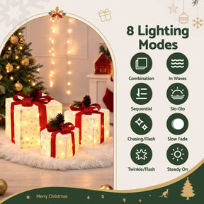 Jingle Jollys Christmas Decorations 3PC Lighted Gift Boxes Christmas Lights - SportZone.co.nz