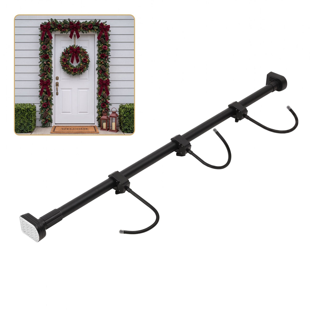 Jingle Jollys Christmas Garland Hook Wreath Hanger Fits 85-160CM Door No Drill - SportZone.co.nz