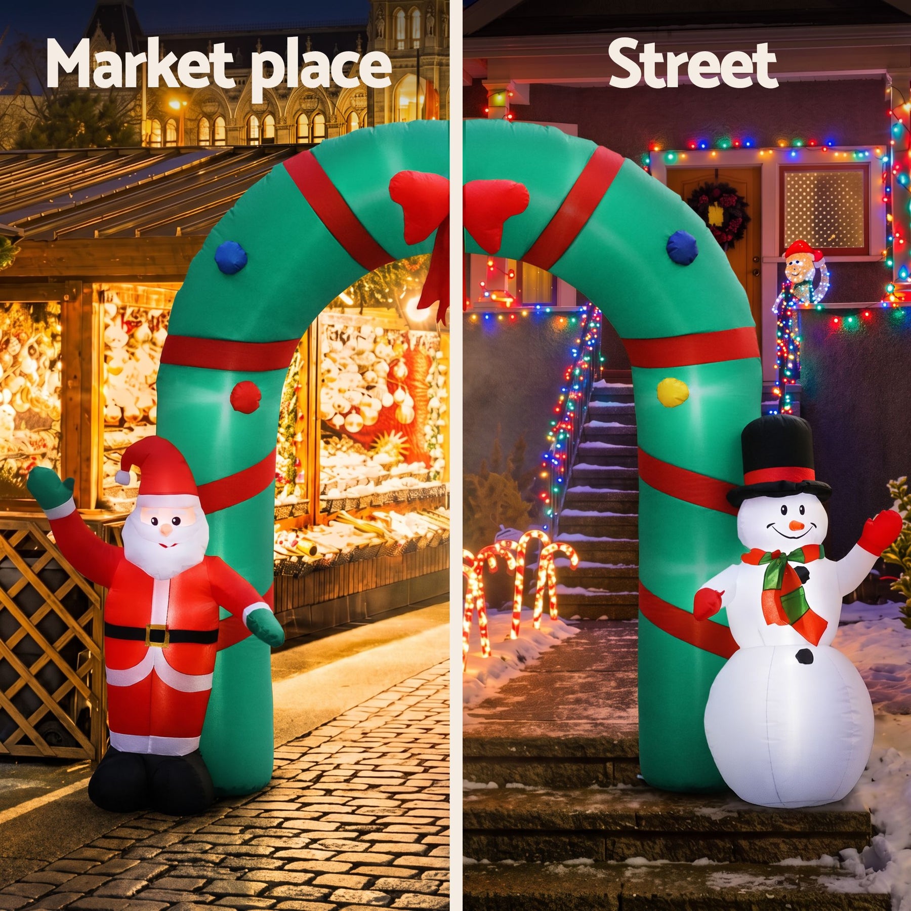 Jingle Jollys Christmas Inflatable Archwary 2.8M Illuminated Decorations - SportZone.co.nz