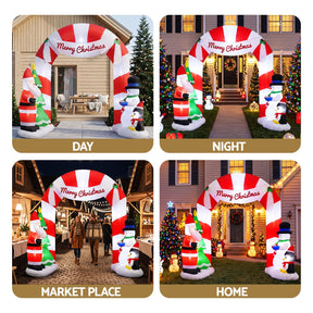 Jingle Jollys Christmas Inflatable Archwary Santa 3M Illuminated Decorations - SportZone.co.nz