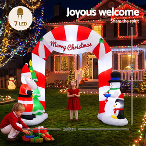 Jingle Jollys Christmas Inflatable Archwary Santa 3M Illuminated Decorations - SportZone.co.nz