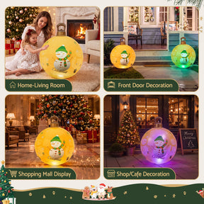 Jingle Jollys Christmas Inflatable Ball 60cm Led Illuminated Snowman Xmas Decor - SportZone.co.nz