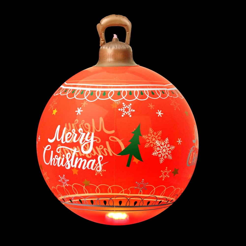 Jingle Jollys Christmas Inflatable Ball 60cm Led Illuminated Xmas Decoration Red - SportZone.co.nz