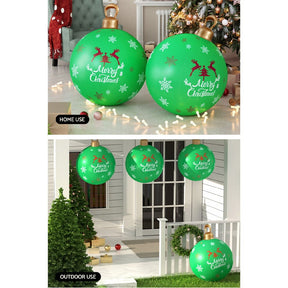 Jingle Jollys Christmas Inflatable Ball Bauble 60cm Outdoor Decoration Green - SportZone.co.nz