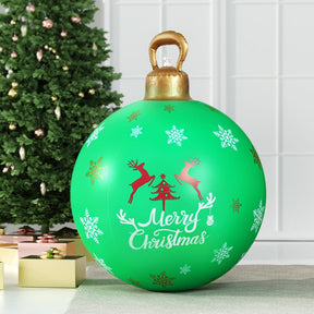 Jingle Jollys Christmas Inflatable Ball Bauble 60cm Outdoor Decoration Green - SportZone.co.nz