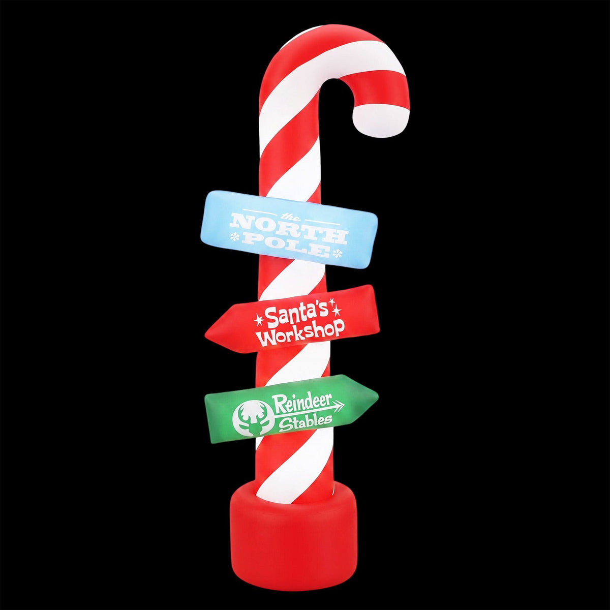 Jingle Jollys Christmas Inflatable Candy Pole 2.4M Illuminated Decorations - SportZone.co.nz