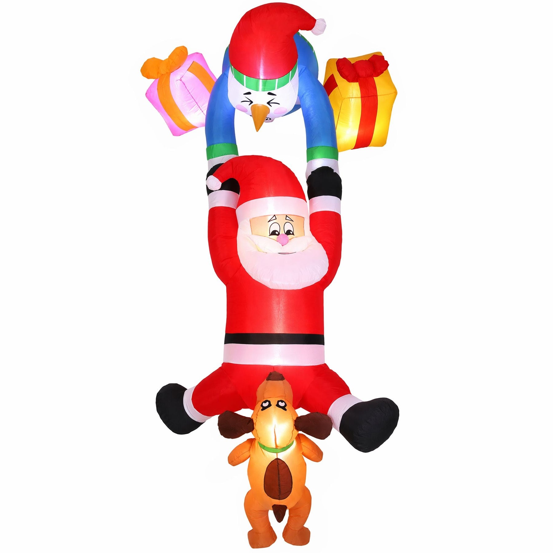 Jingle Jollys Christmas Inflatable Climbing Santa 3.5M Height LED Decorations Illuminated - SportZone.co.nz