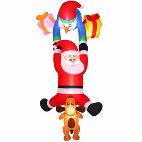 Jingle Jollys Christmas Inflatable Climbing Santa 3.5M Height LED Decorations Illuminated - SportZone.co.nz