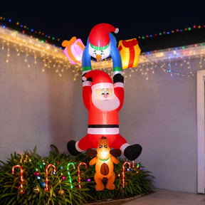 Jingle Jollys Christmas Inflatable Climbing Santa 3.5M Height LED Decorations Illuminated - SportZone.co.nz