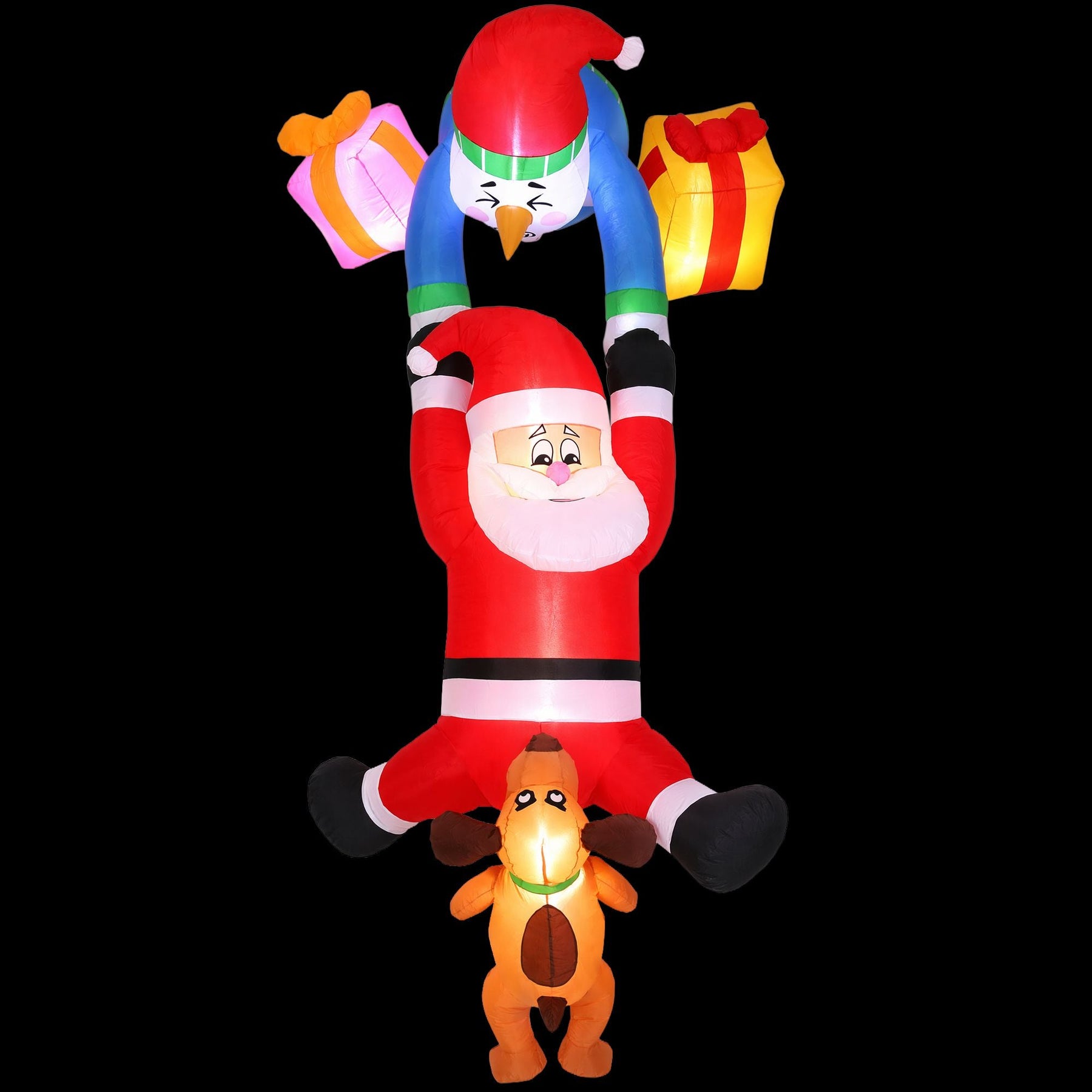 Jingle Jollys Christmas Inflatable Climbing Santa 3.5M Height LED Decorations Illuminated - SportZone.co.nz