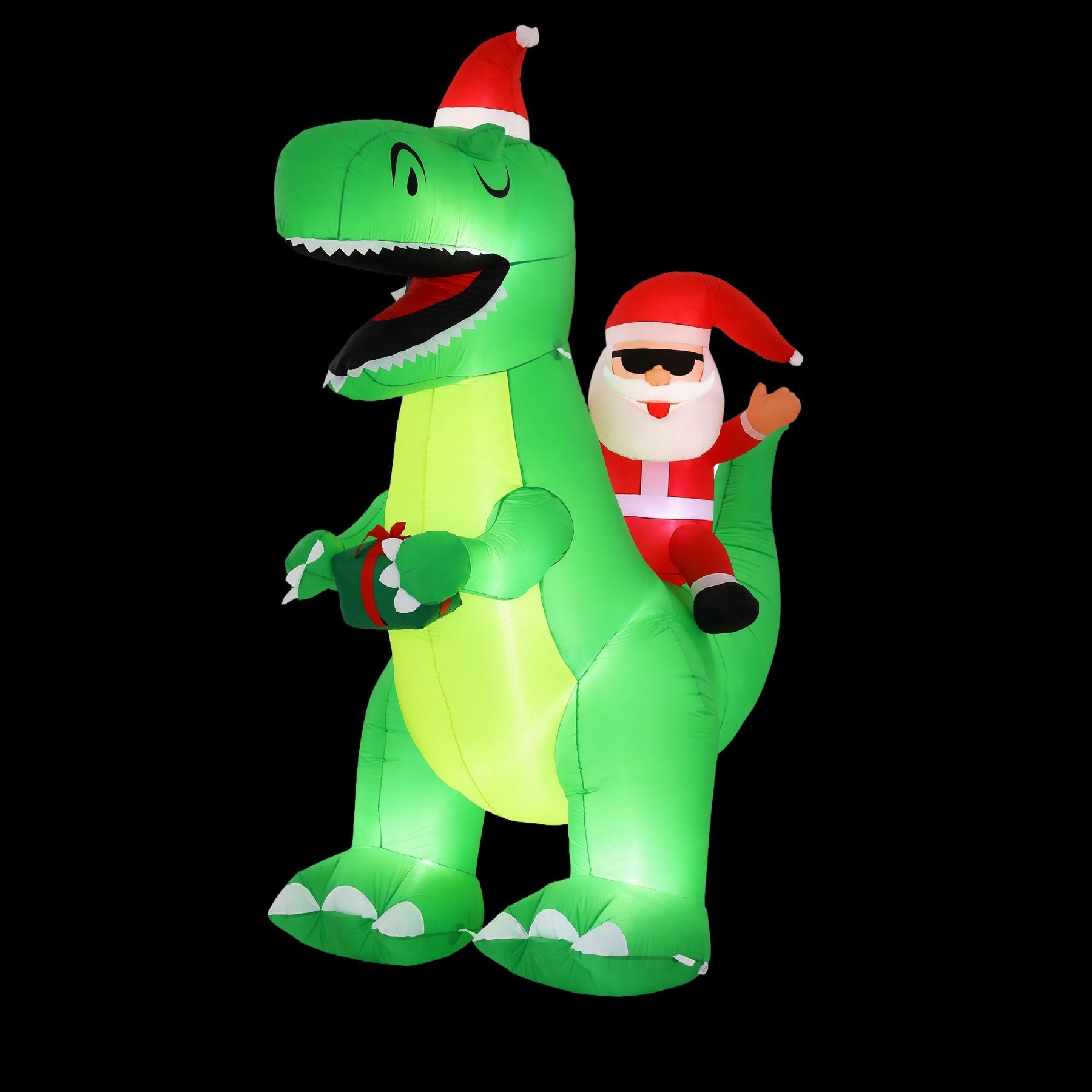 Jingle Jollys Christmas Inflatable Dinosaur 2.5M Illuminated Decorations - SportZone.co.nz