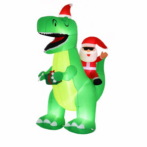 Jingle Jollys Christmas Inflatable Dinosaur 2.5M Illuminated Decorations - SportZone.co.nz