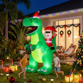 Jingle Jollys Christmas Inflatable Dinosaur 2.5M Illuminated Decorations - SportZone.co.nz