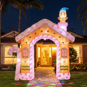 Jingle Jollys Christmas Inflatable Gingerbread Man Candy 3.2M Illuminated Decorations - SportZone.co.nz