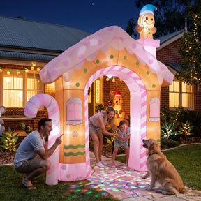 Jingle Jollys Christmas Inflatable Gingerbread Man Candy 3.2M Illuminated Decorations - SportZone.co.nz