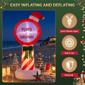 Jingle Jollys Christmas Inflatable Pole 1.8M Height LED Outdoor Decorations Illuminated - SportZone.co.nz