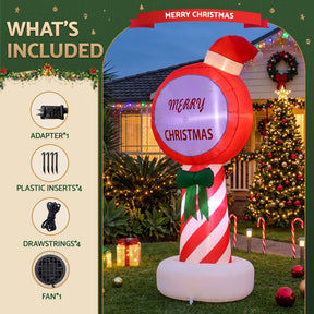 Jingle Jollys Christmas Inflatable Pole 1.8M Height LED Outdoor Decorations Illuminated - SportZone.co.nz